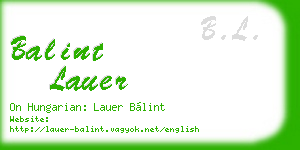balint lauer business card